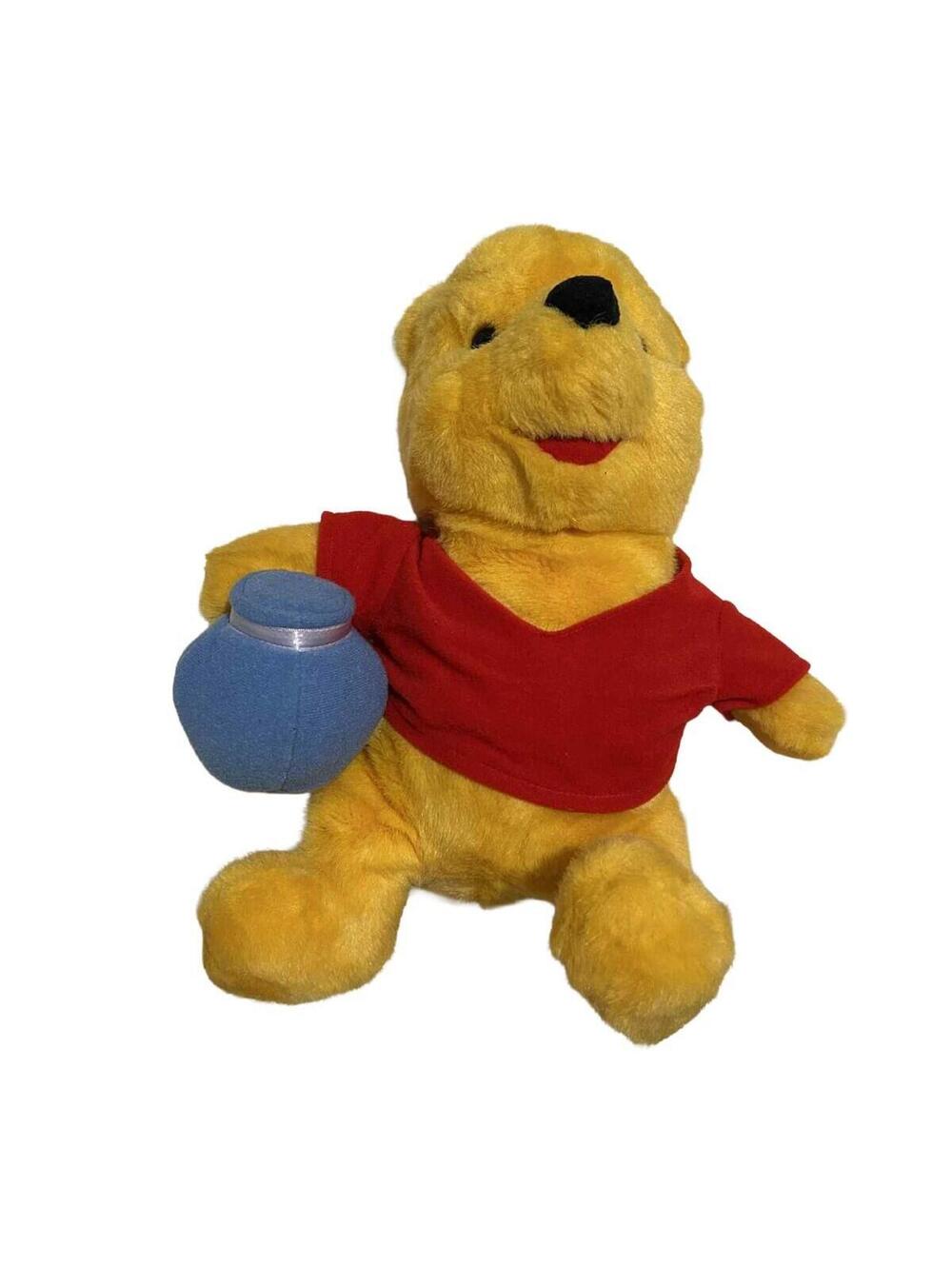 Vintage 1994 Mattel Winnie the Pooh Plush Toy with Blue Honey Pot.